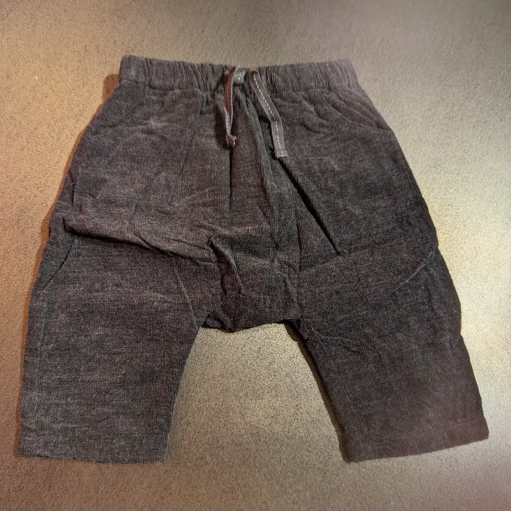 Zara Mini Charcoal Gray Corduroy Lined Pull-on Pants